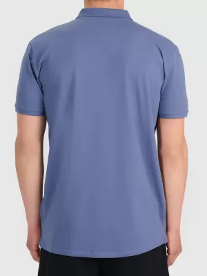 Pánské triko s límečkem 4F 4FWMM00TPTSM0770 DENIM