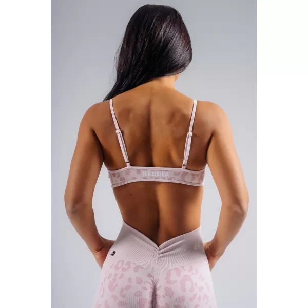  Medium support sportovní podprsenka s leopardím vzorem NEBBIA PRIMAL 854 PINK LEOPARD 