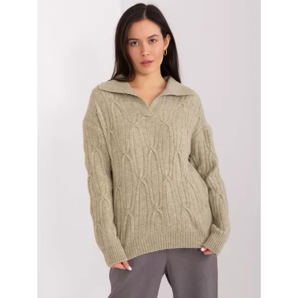  Dámský svetr WOOL FASHION ITALIA AT-SW-2349-2.27 KHAKI 