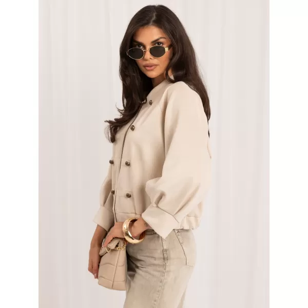  Dámská bunda ITALY MODA MI-KR-3546.65 LIGHT BEIGE 