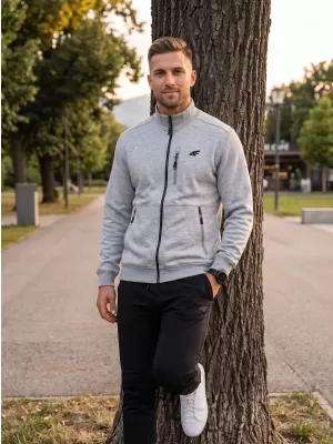 Pánská mikina 4F 4FWMM00TSWSM2547 COLD LIGHT GREY MELANGE