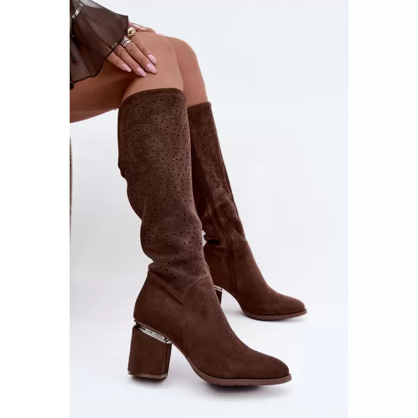  Dámské kozačky S.BARSKI HY62-8122 BROWN 