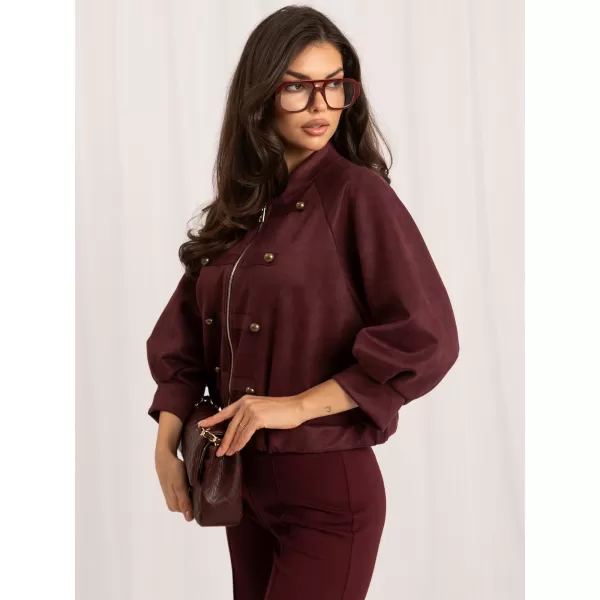  Dámská bunda ITALY MODA MI-KR-3546.65 BURGUNDY 