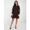 Dámské šaty RUE PARIS RV-SK-8979.94P DARK BROWN