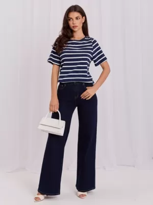Dámské tričko RUE PARIS RV-TS-A1087.74 NAVY