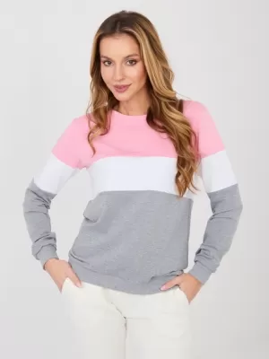 Dámská mikina RUE PARIS RV-BL-5787.15X GRAY-PINK