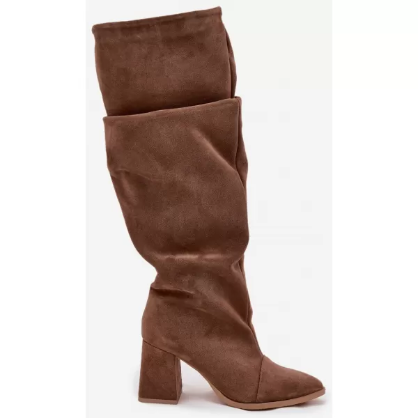  Dámské kozačky ZAZOO 4228 LIGHT BROWN 