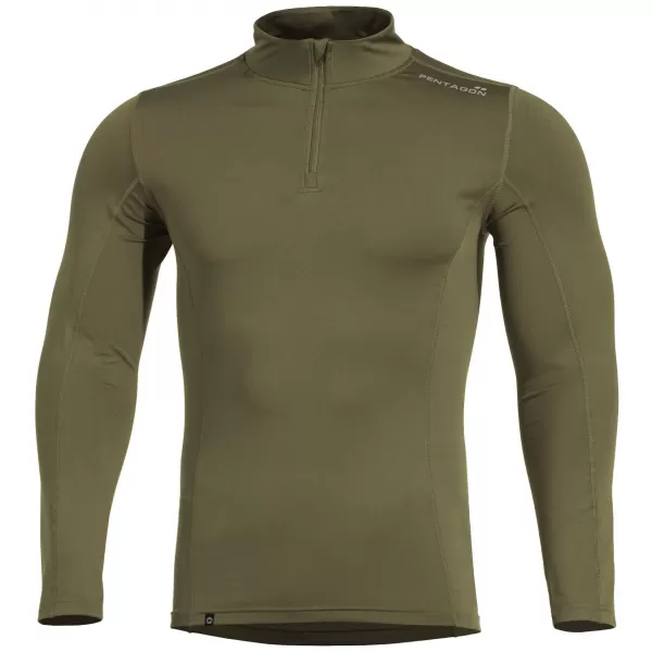  Pánské triko  PENTAGON PINDOS 1/2 ZIP SHIRT K11013 OLIVE GREEN 