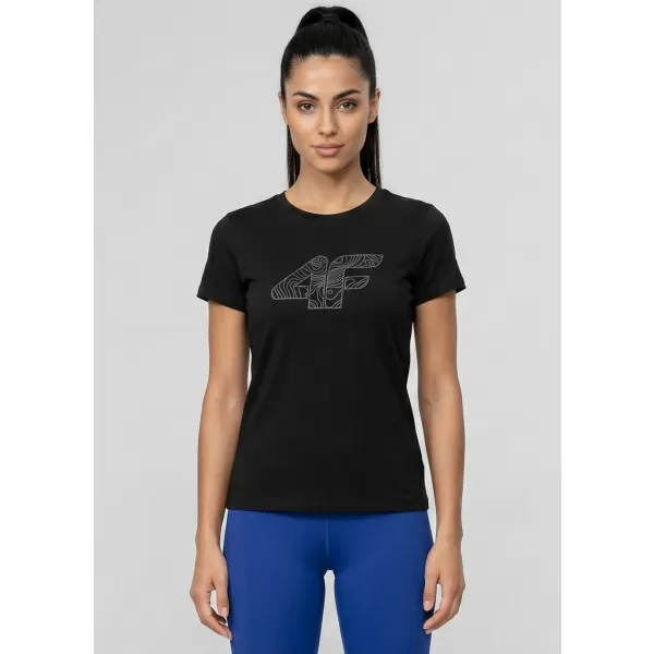  Dámské triko 4F 4FWMM00TTSHF3309 DEEP BLACK 
