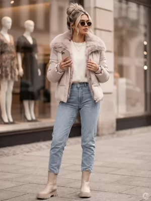 Dámská bunda DSTREET1 BÉŽOVÁ