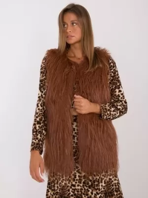 Dámská vesta WOOL FASHION ITALIA AT-KZ-2349-1.18 LIGHT BROWN