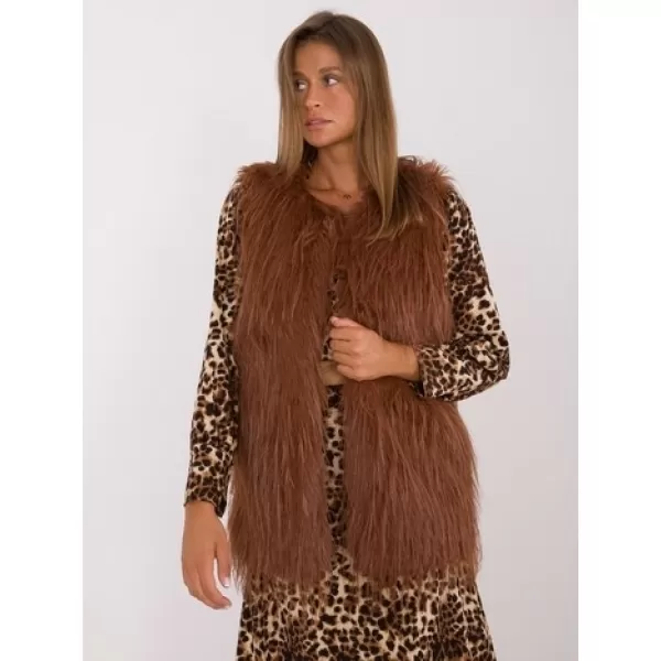  Dámská vesta WOOL FASHION ITALIA AT-KZ-2349-1.18 LIGHT BROWN 