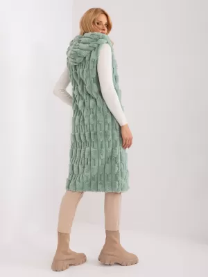 Dámská vesta WOOL FASHION ITALIA AT-KZ-2368-1.07 PISTACHIO