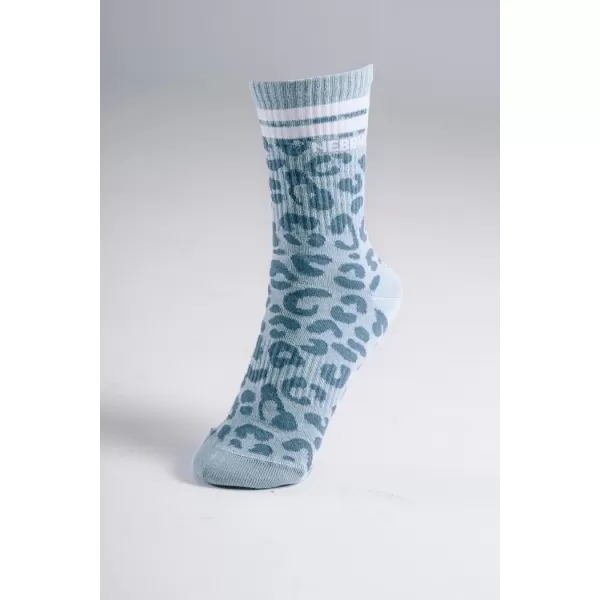  Crew ponožky s leopardím vzorem NEBBIA PRIMAL 106 BLUE LEOPARD 