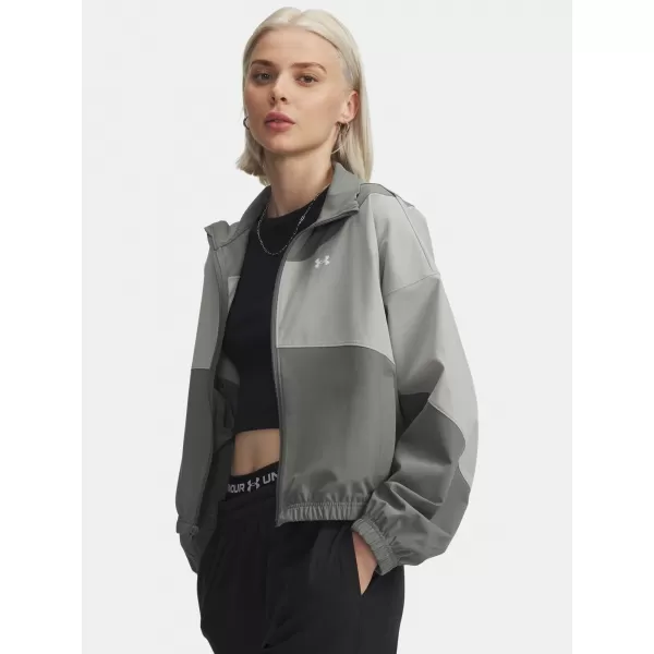  Dámská bunda UNDER ARMOUR RIVAL WOVEN JACKET 1389631-709 WHITE 