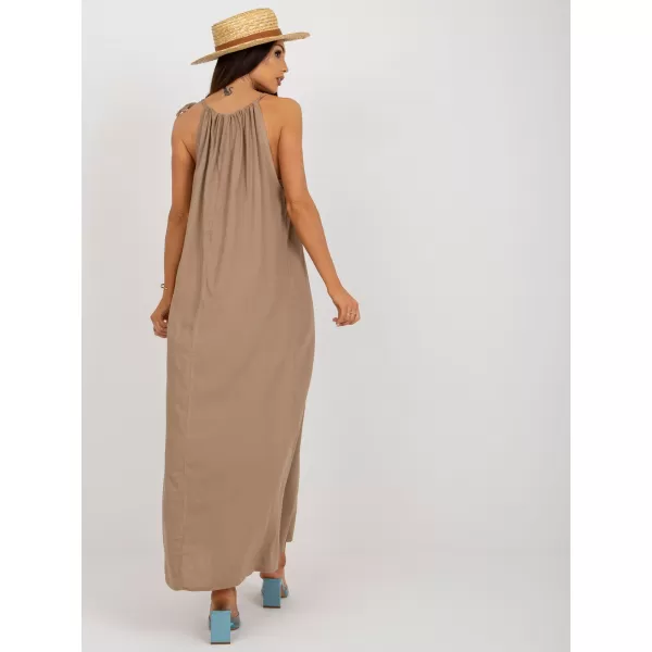  Dámské šaty OCH BELLA TW-SK-BE-203D.38P DARK BEIGE 