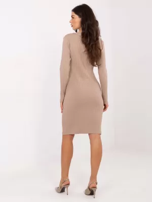 Dámské šaty RUE PARIS RV-SK-A1050.08 DARK BEIGE
