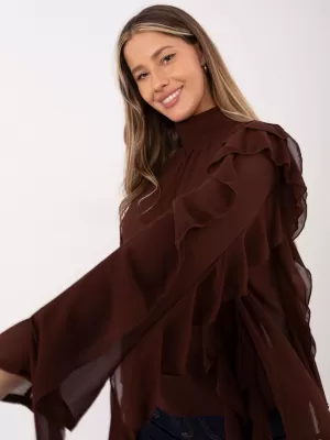 Dámská halenka FACTORY PRICE PM-BZ-J1005.25 BROWN