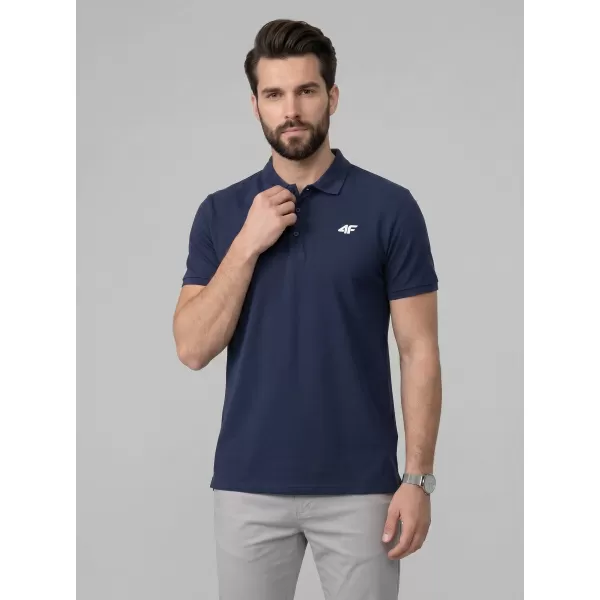  Pánské triko s límečkem 4F 4FWMM00TPTSM0771 NAVY 