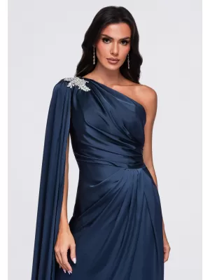 Dámské šaty LARICA LA-OM-DLR469 NAVY BLUE