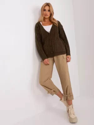 Dámský svetr WOOL FASHION ITALIA AT-SW-2358.31 KHAKI