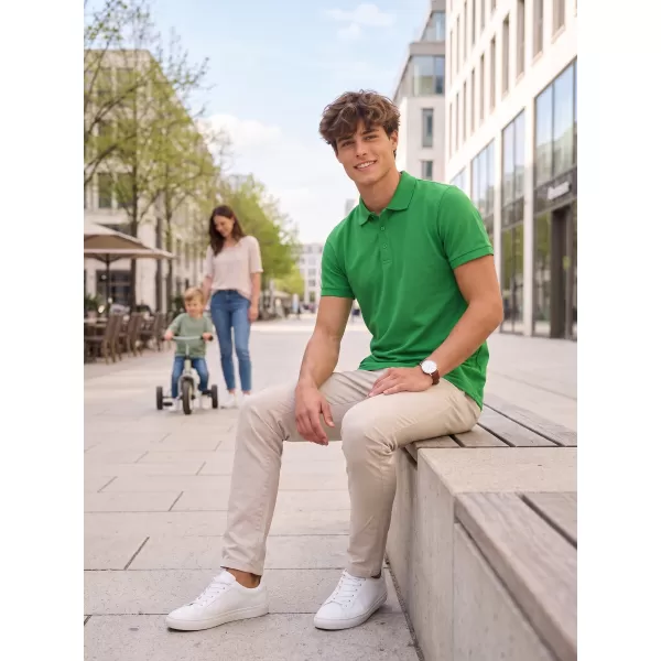  Pánské triko s límečkem ALTISPORT NP/ALMST90601 KELLY GREEN 