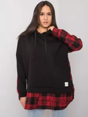 Dámská mikina RUE PARIS RV-BL-7312.14 BLACK AND RED