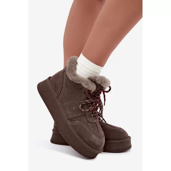  Dámské sněhule BIG STAR SHOES UU274313 BROWN/BEIGE 