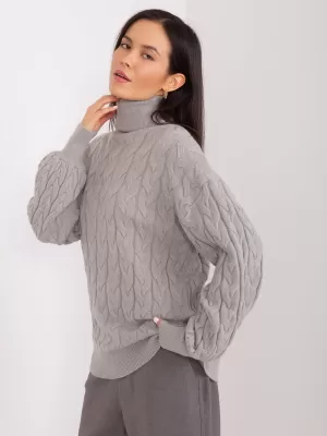 Dámský svetr WOOL FASHION ITALIA AT-SW-2348.88 GRAY