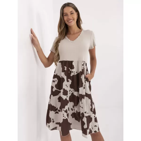  Dámské šaty ITALY MODA DHJ-SK-253701.80 BEIGE 