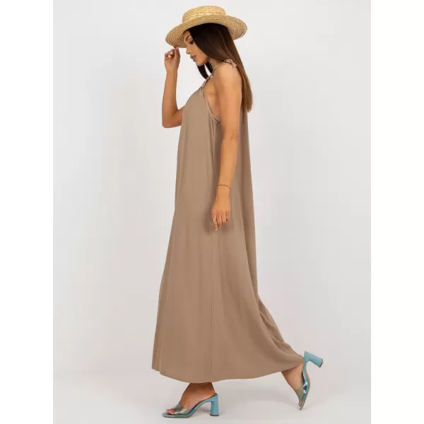 Dámské šaty OCH BELLA TW-SK-BE-203D.38P DARK BEIGE 
