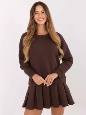 Dámské šaty RUE PARIS MI-SK-3249.98 DARK BROWN