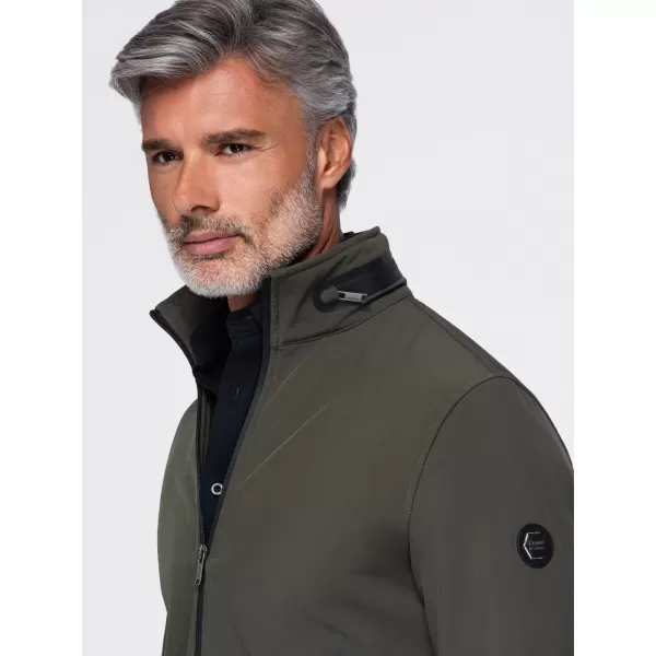  Pánská bunda s kapucí OMBRE OM-JANP-0233 DARK OLIVE 