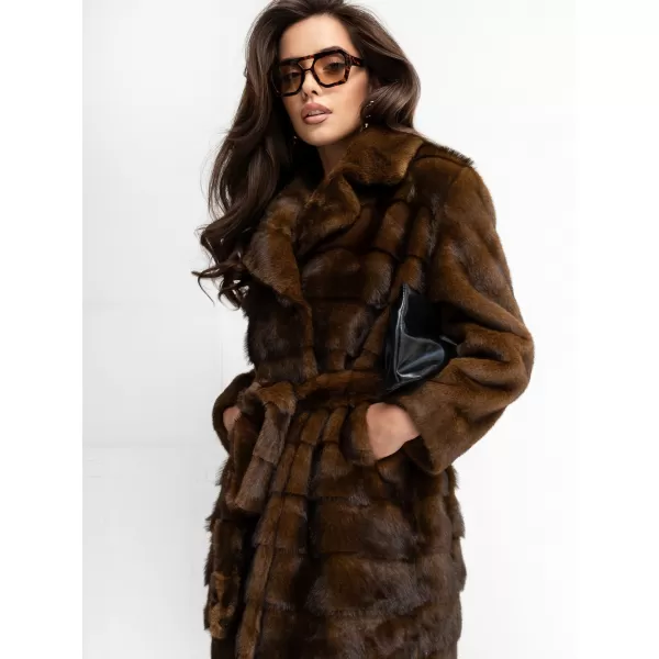  Dámský kabát FACTORY PRICE MBM-PL-25-32.98P BROWN 