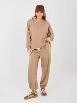 Dámská tepláková souprava RUE PARIS IT-KMPL-22216.75 DARK BEIGE