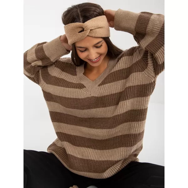  Dámský svetr RUE PARIS LC-SW-8030.29P DARK BEIGE 