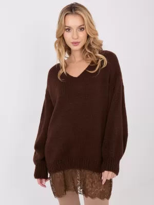 Dámský svetr FACTORY PRICE IN-SW-33681.05P DARK BROWN