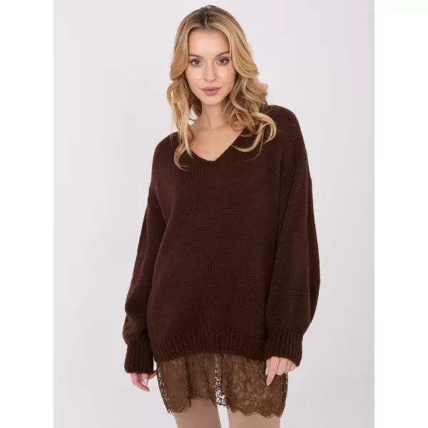  Dámský svetr FACTORY PRICE IN-SW-33681.05P DARK BROWN 