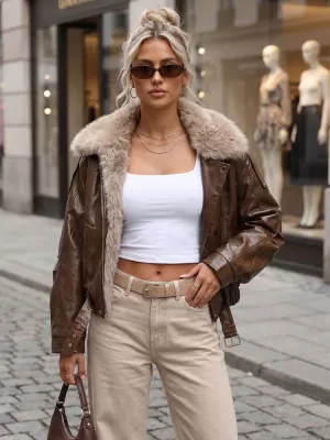 Dámská bunda DSTREET HNĚDÁ