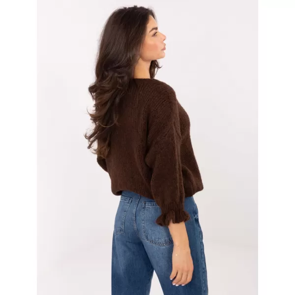  Dámský svetr ITALY MODA MI-SW-2912.10X DARK BROWN 