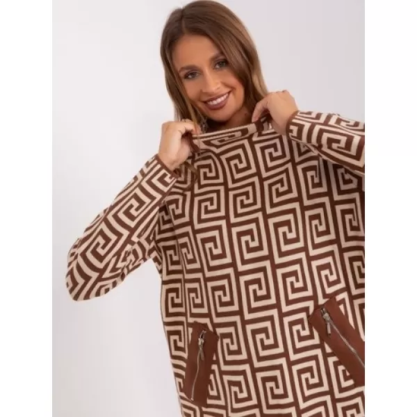  Dámský svetr WOOL FASHION ITALIA AT-SW-2341.00P BROWN 