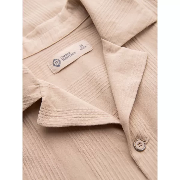  Pánská košile OMBRE OM-SHSS-0221 LIGHT BROWN 