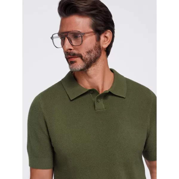  Pánské polo tričko OMBRE OM-POSS-0178 OLIVE 
