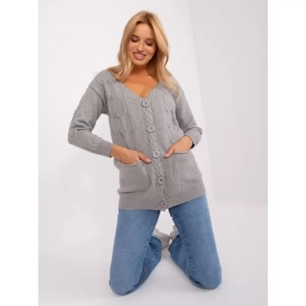  Dámský svetr WOOL FASHION ITALIA AT-SW-2241.36P GRAY 