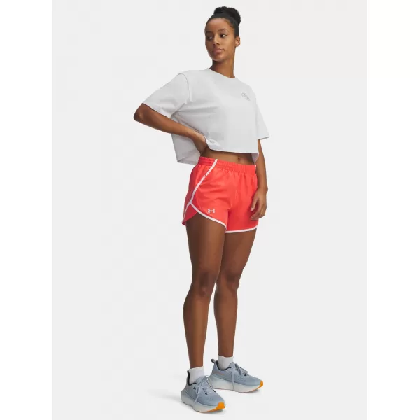  Dámské kraťasy UNDER ARMOUR UA FLY BY 3'' SHORTS 1382438-690 ČERVENÁ 