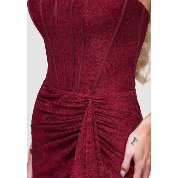  Dámské šaty LARICA LA-OM-DLR375 MAROON 