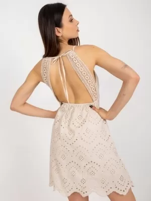 Dámské šaty OCH BELLA TW-SK-BI-8971.99 BEIGE