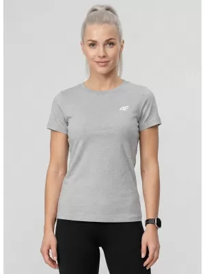 Dámské triko 4F 4FWMM00TTSHF3306 COLD LIGHT GREY MELANGE