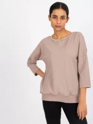 Dámská halenka RUE PARIS RV-BZ-7550.58 DARK BEIGE
