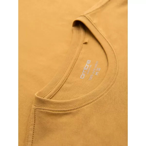  Pánské tričko OMBRE OM-LSBL-0142 MUSTARD 